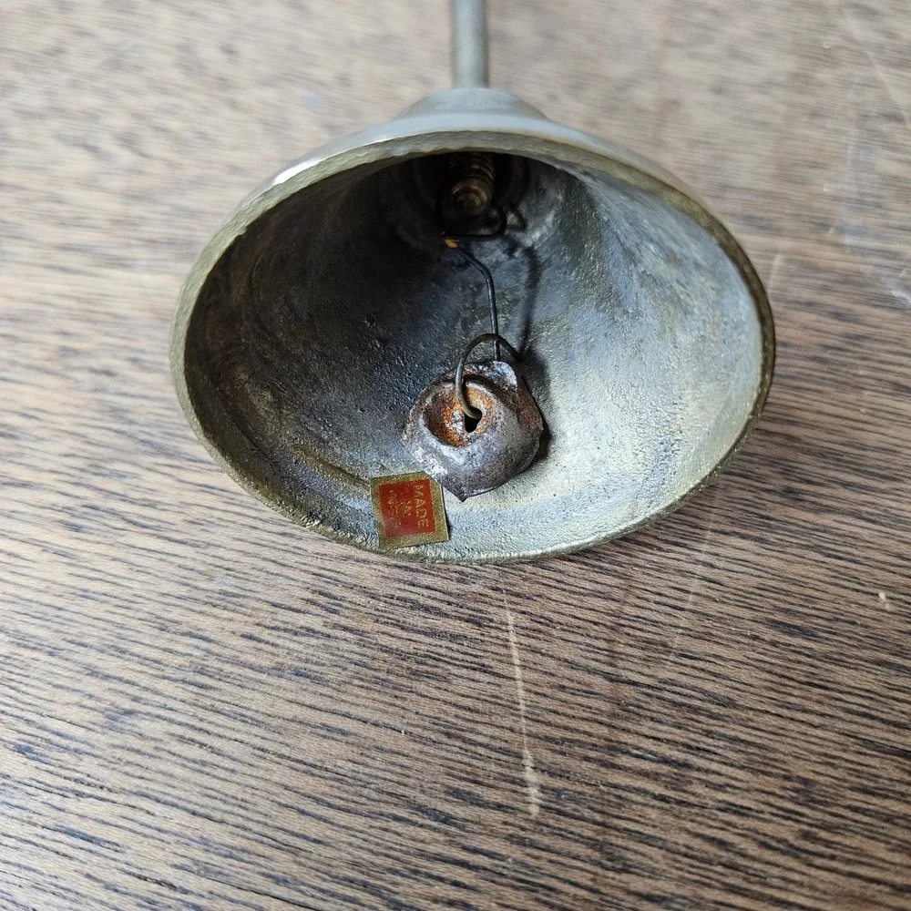 Vintage Brass‎ Hand Bell Long Handle Service Call Bell Made in India 5.5 Inch